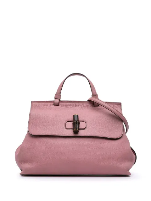 Gucci Pre-Owned 2016-2025 Medium Leather Bamboo Daily satchel