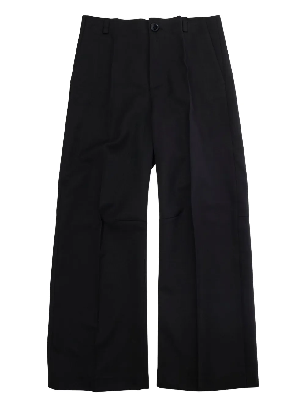 MM6 Maison Margiela Kids pleated frayed-edge trousers Zwart