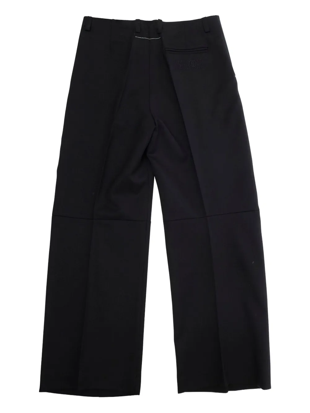 MM6 Maison Margiela Kids pleated frayed-edge trousers Zwart