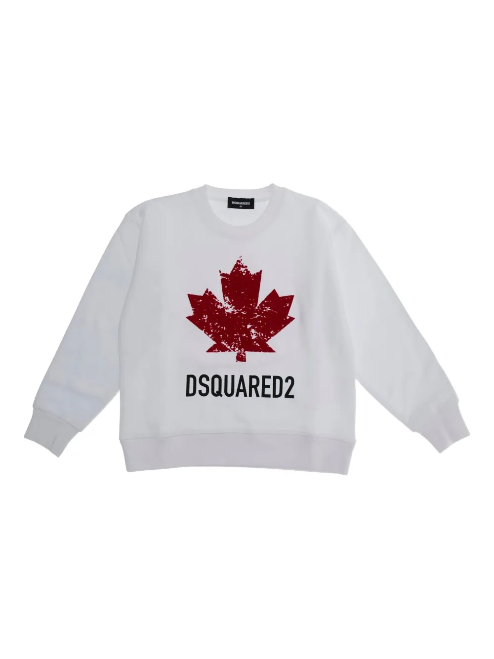 DSQUARED2 KIDS maple-leaf crew-neck sweatshirt Wit