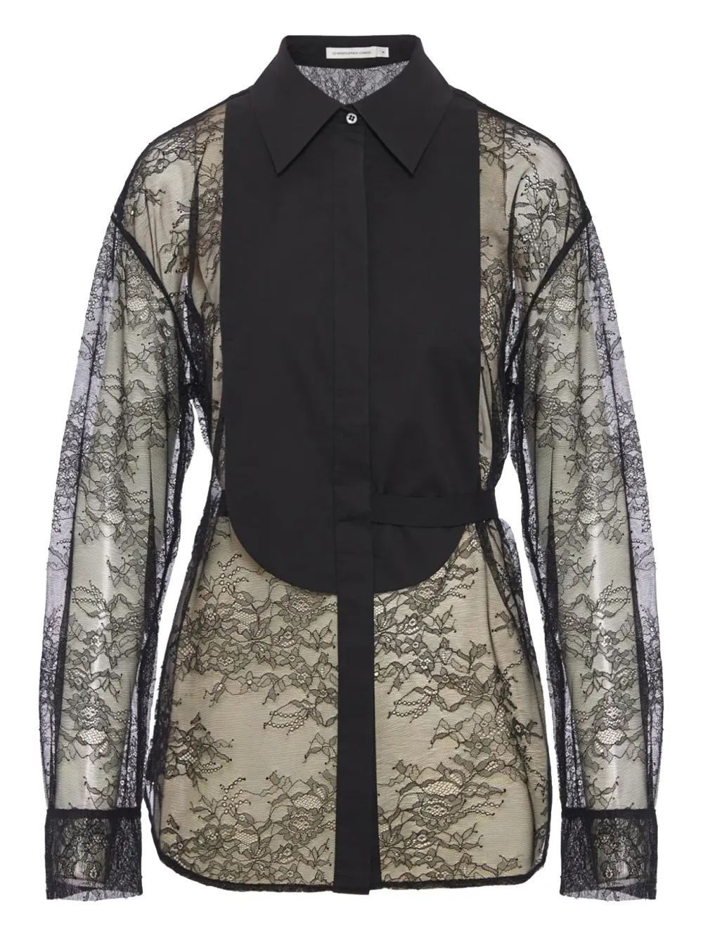 Christopher Esber lace tuxedo shirt Zwart
