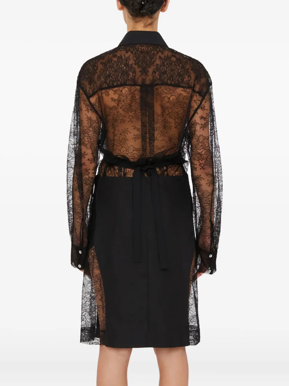 Christopher Esber lace tuxedo shirt Zwart