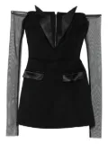 Vestiaire d'un Oiseau Libre satin-trimmed mesh-sleeve dress - Black