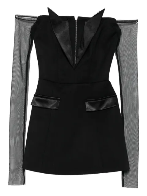Vestiaire d'un Oiseau Libre satin-trimmed mesh-sleeve dress