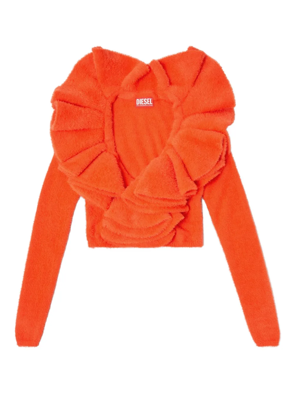 Diesel plush ruffled cardigan | Orange | Image 1