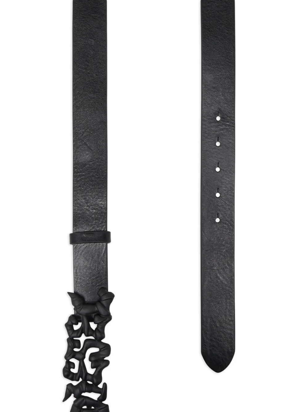 Diesel B-graffiti Leather Belt In Black