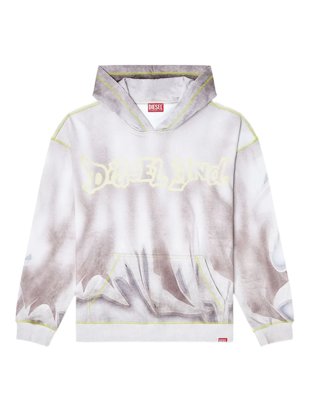 Diesel graffiti-print cotton hoodie | White | Image 1