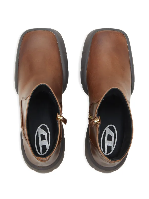 Diesel D-Tex-Oiled レザーブーツ | ブラウン | FARFETCH JP