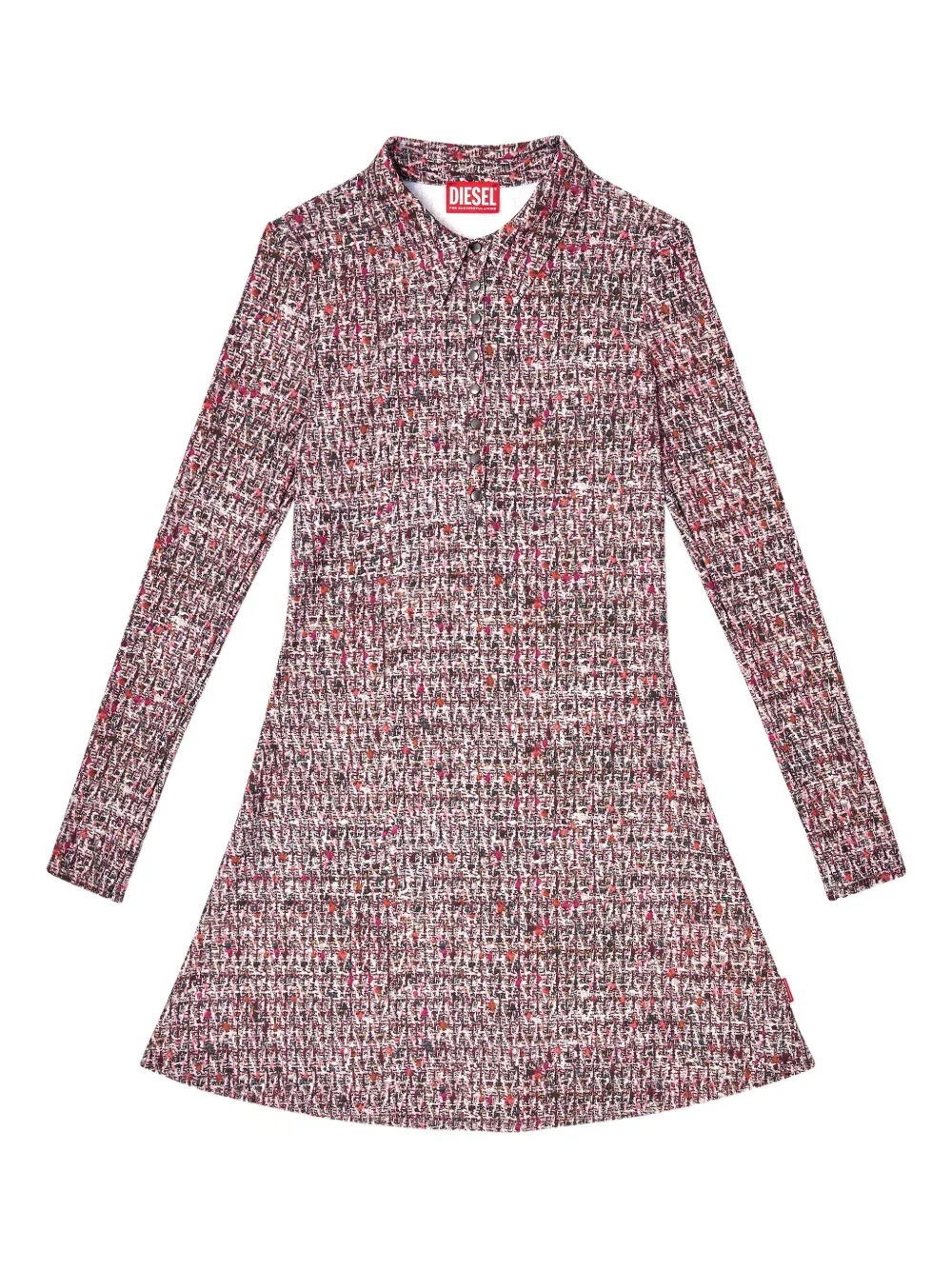 Diesel bouclé-print mini shirt dress | Pink | Image 1