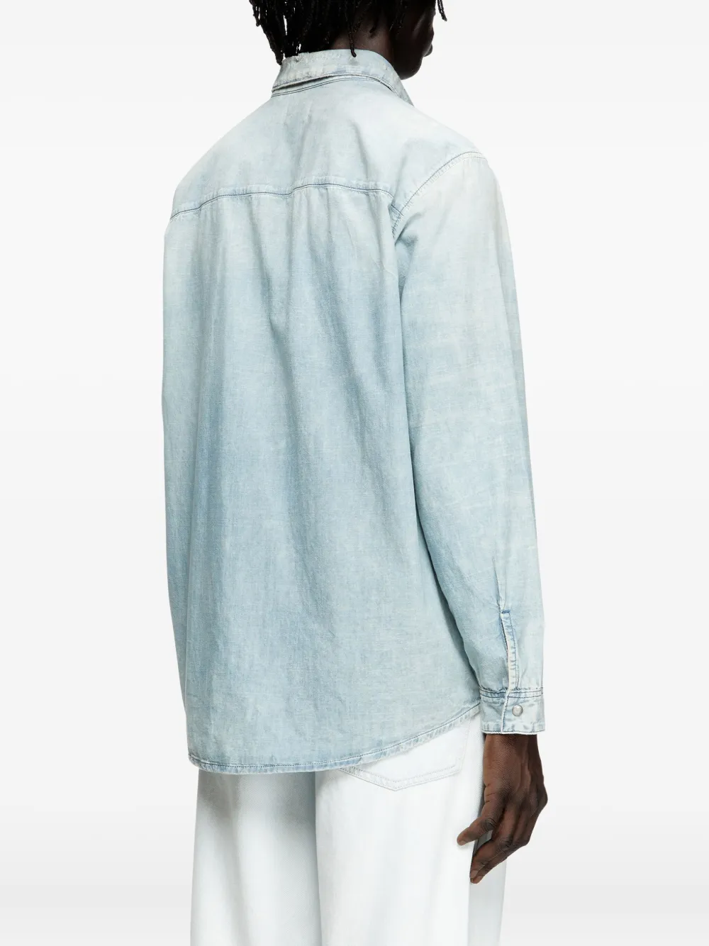 Diesel D-Simply denim overhemd met gebleekt effect Blauw