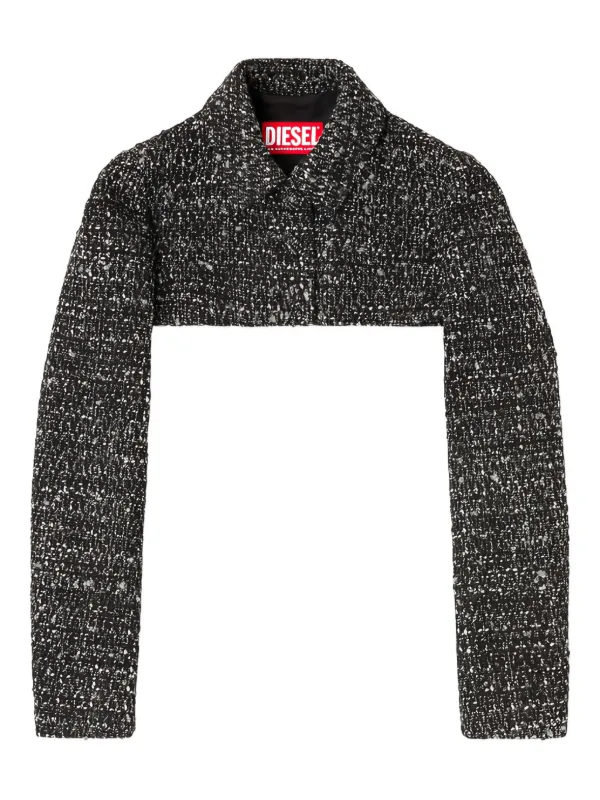 Diesel クロップド ツイードジャケット | ブラック | FARFETCH JP