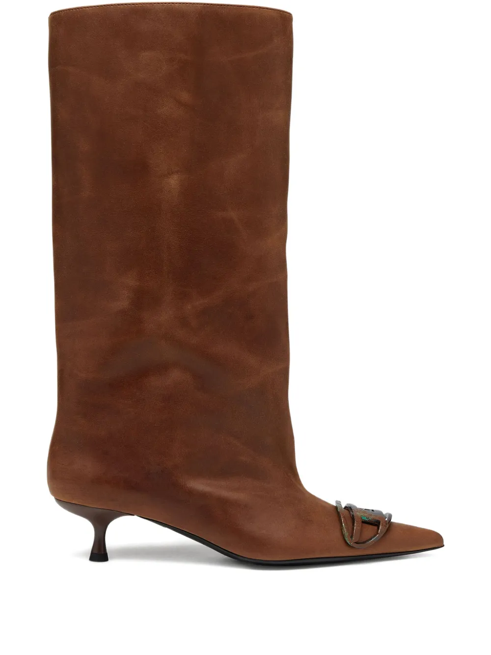Diesel 39mm Venus leather knee-high boots | Brown | Image 1