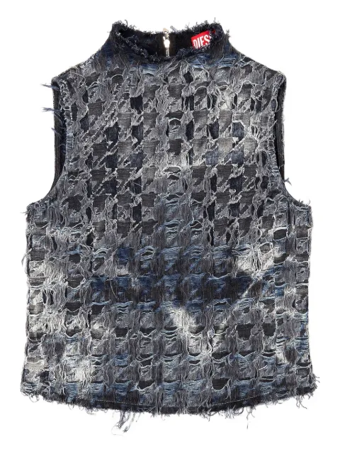 Diesel chaleco de mezclilla con motivo pied de poule