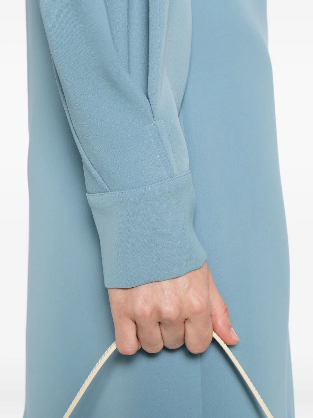 P.a.r.o.s.h Puff-sleeve Round-neck Dress In Blue