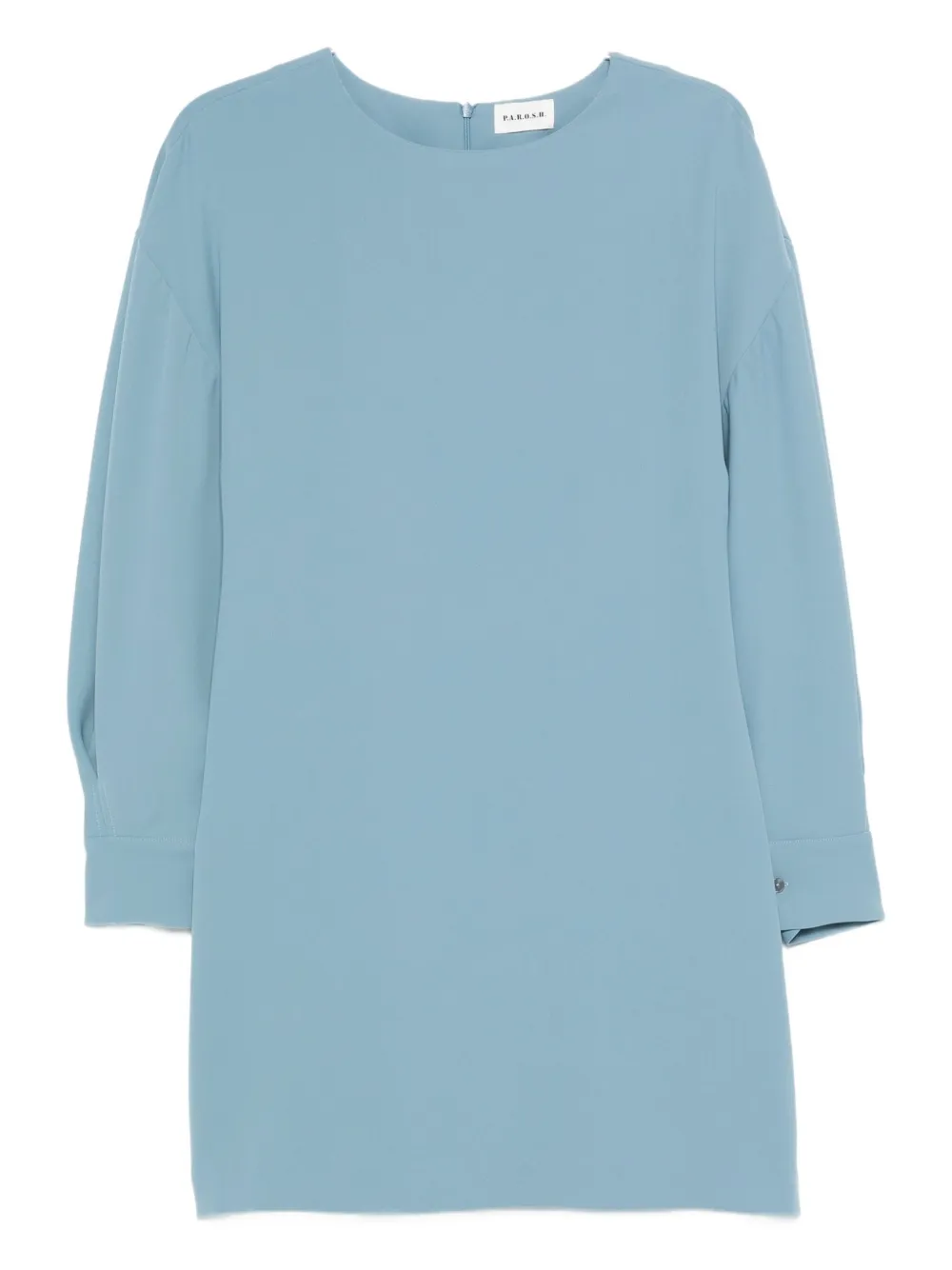 P.a.r.o.s.h Puff-sleeve Round-neck Dress In Blue