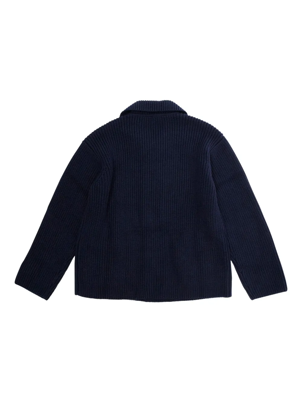 Emporio Armani Kids long-sleeved ribbed cardigan Blauw