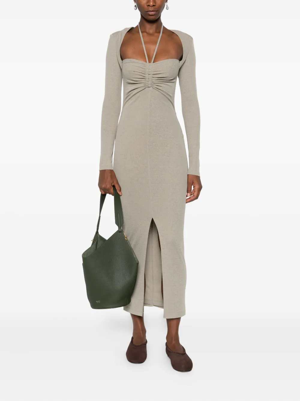 Nanushka Maxi-jurk met ruches - Grijs