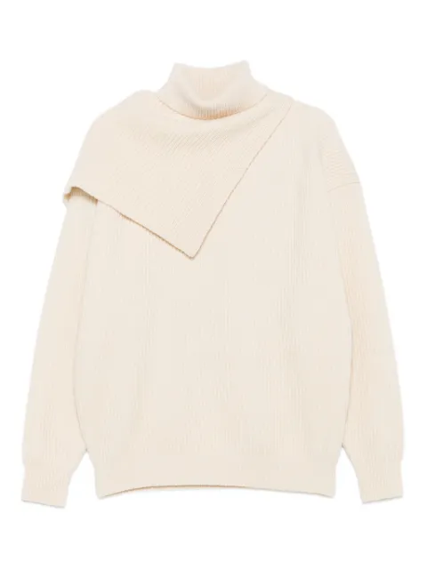 Nanushka سويتر برقبة عالية مطوية وزينة خلفية