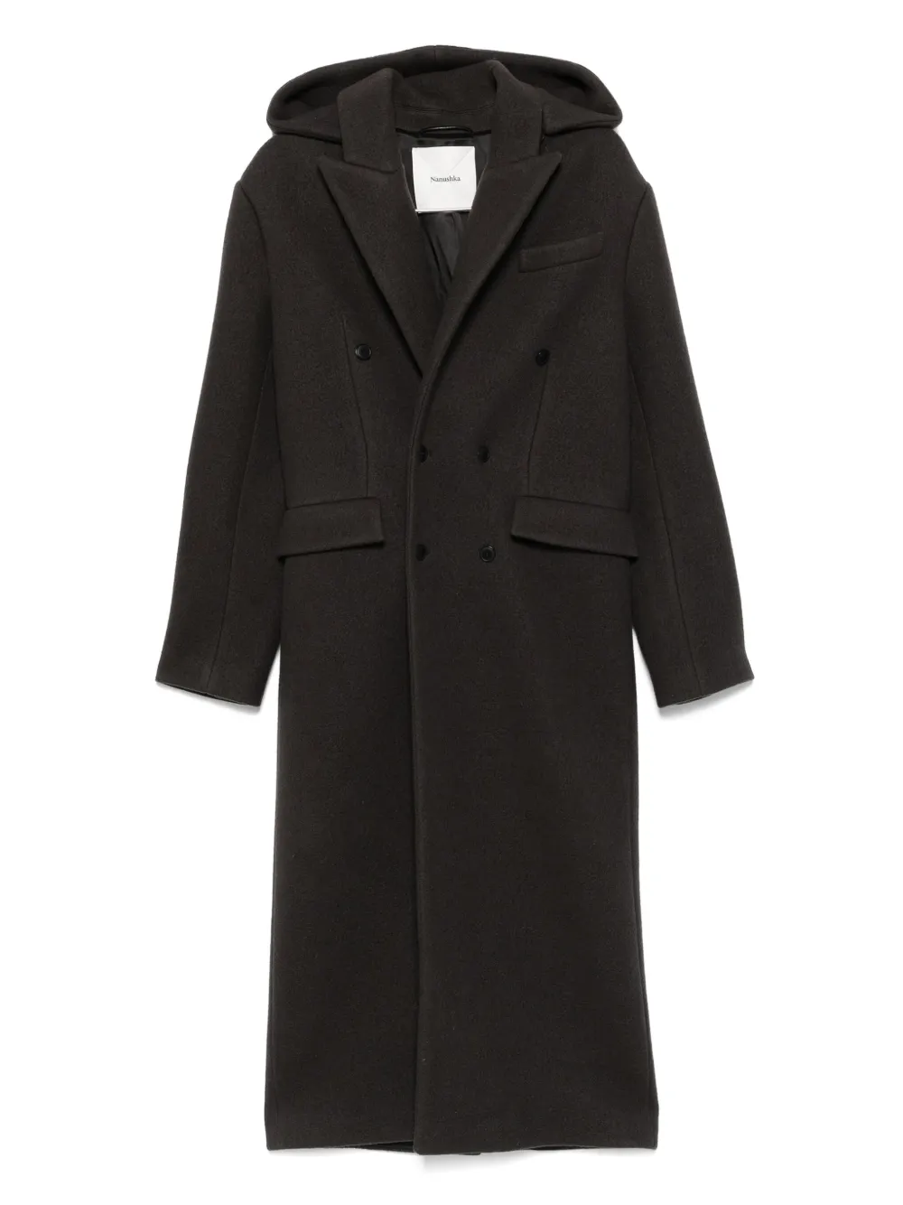 Nanushka Casaco com abotoamento duplo e capuz | Verde | Image 1