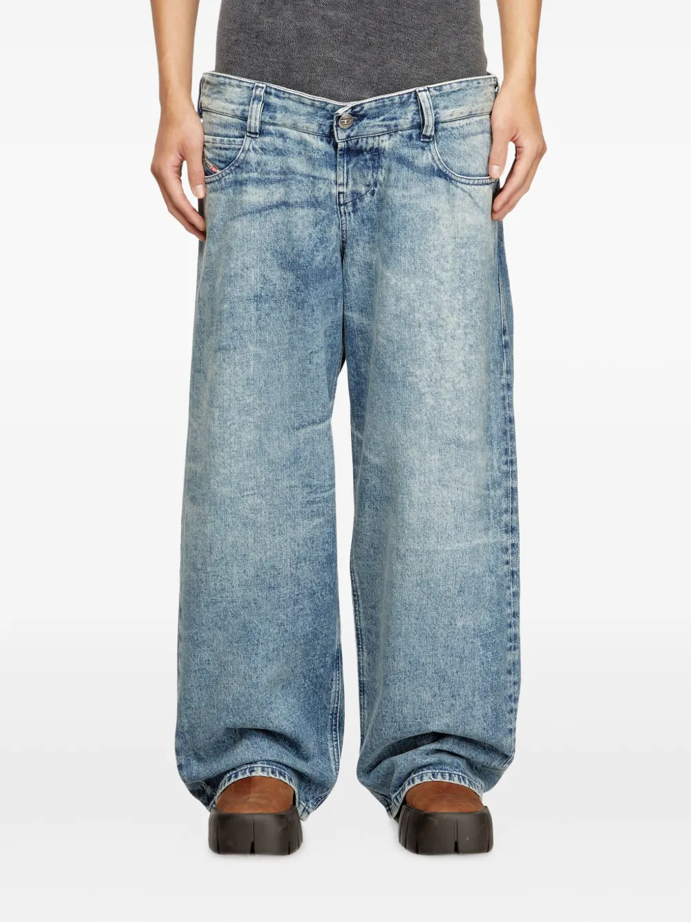 Diesel D-Eni jeans met vijf zakken Blauw