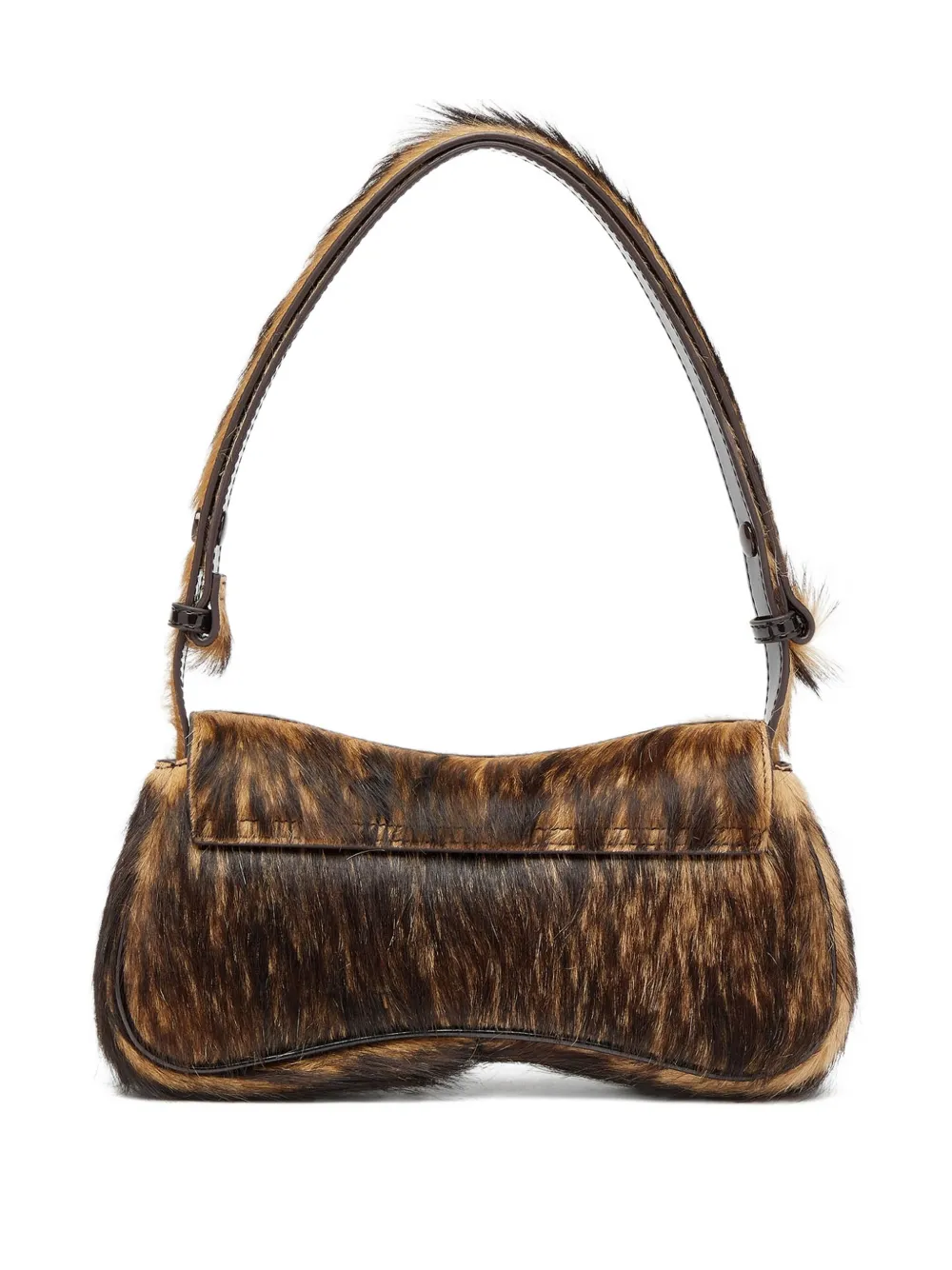 Diesel Furry Design Cow Leather Play Clutch Bag In Black