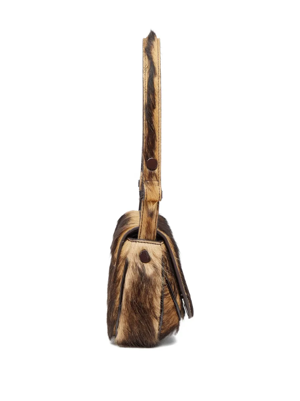 Diesel Furry Design Cow Leather Play Clutch Bag In Black