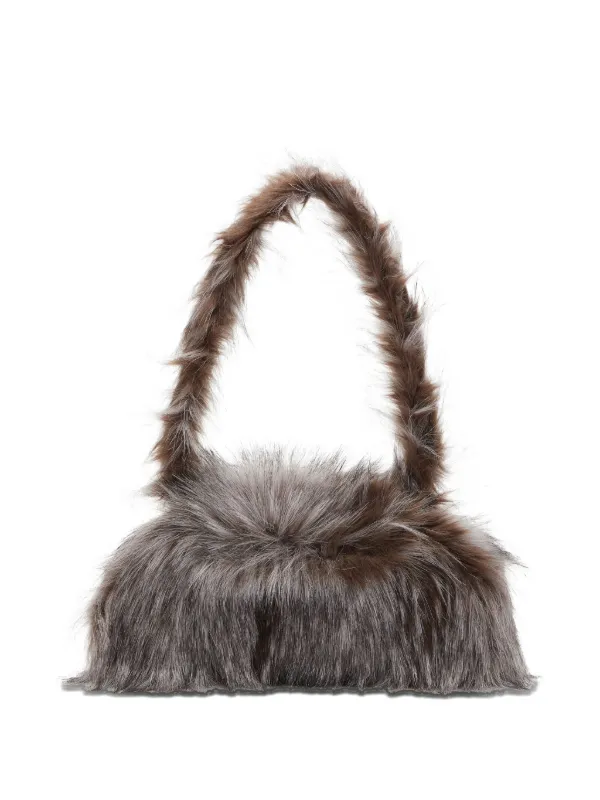 Diesel faux-fur top-handle Shoulder Bag | Brown | FARFETCH