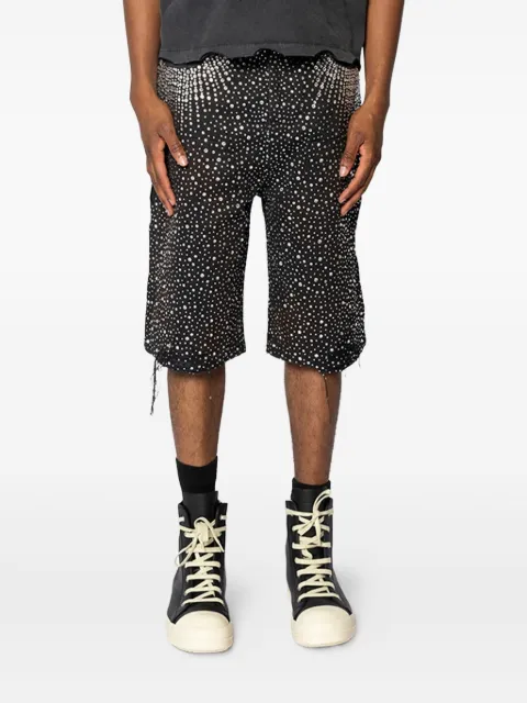 BIRTH OF ROYAL CHILD rhinestone-embellished denim shorts