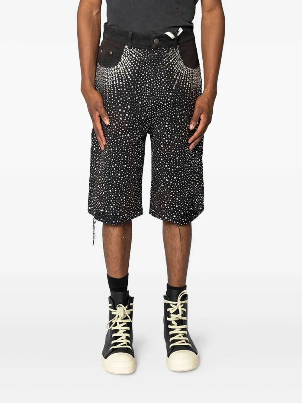 BIRTH OF ROYAL CHILD rhinestone-embellished denim shorts | Denim Shorts | Image 2