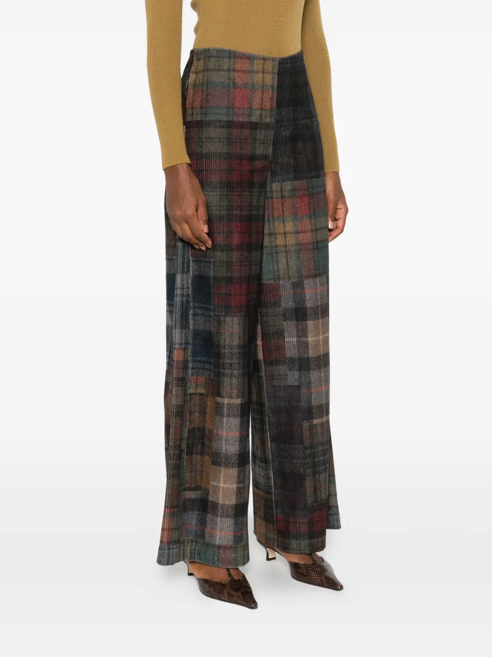 Bye Patchwork Design Trousers In Gray