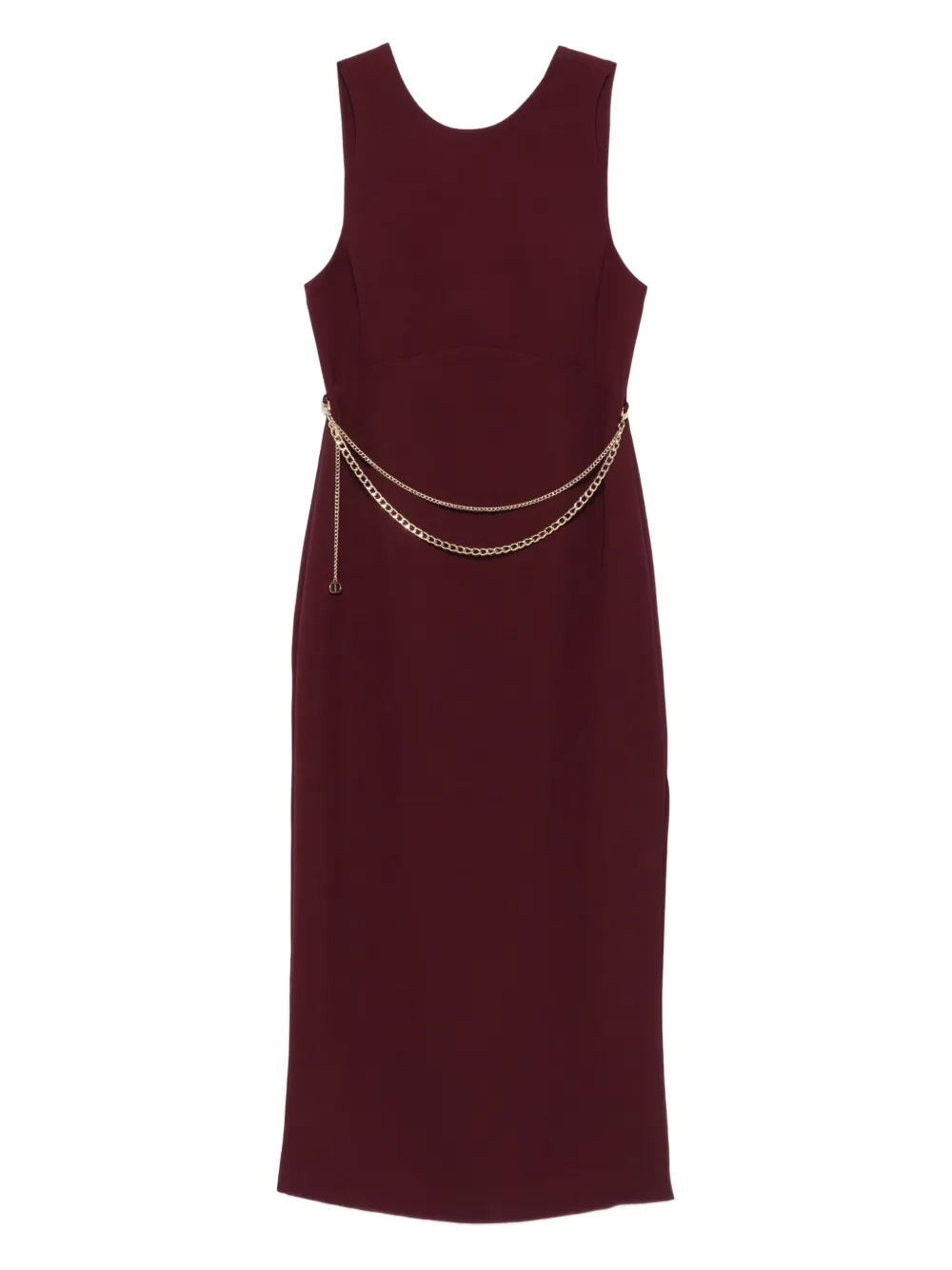 TWINSET Mouwloze midi-jurk verfraaid met ketting Rood