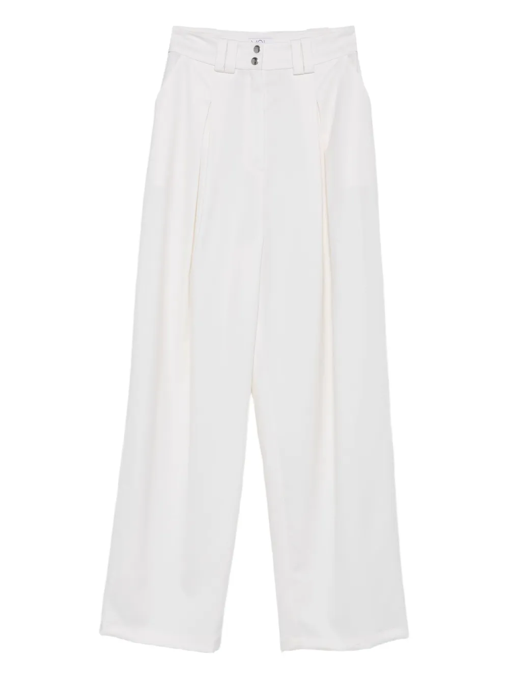 Vestiaire d'un Oiseau Libre Broek met geplooide voorkant Wit