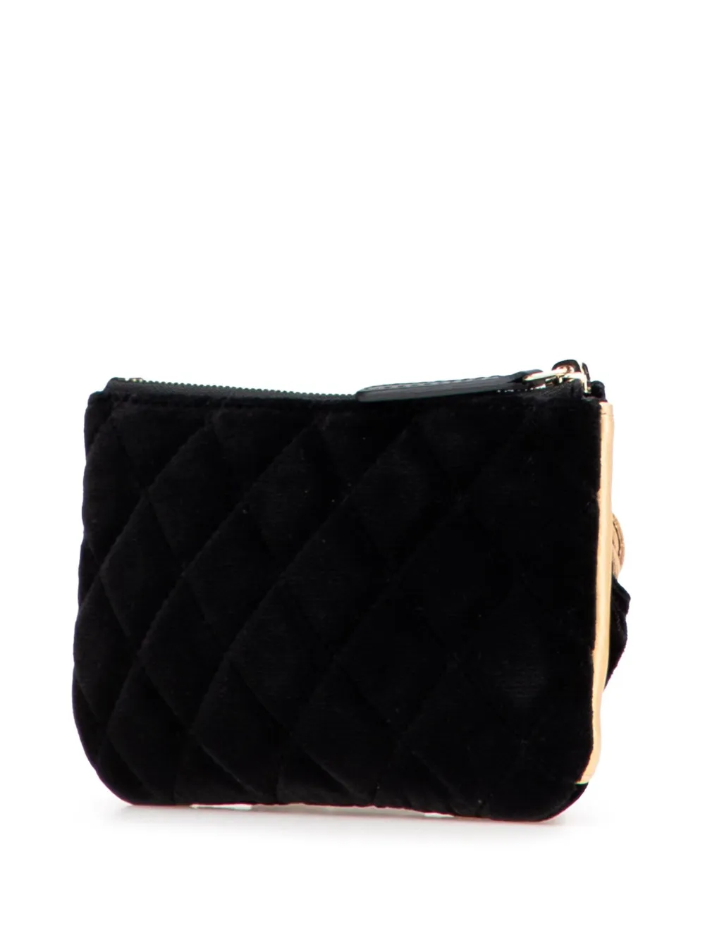 CHANEL Pre-Owned 2017-2018 CC Quilted Velvet Camellia pouch | Image 2