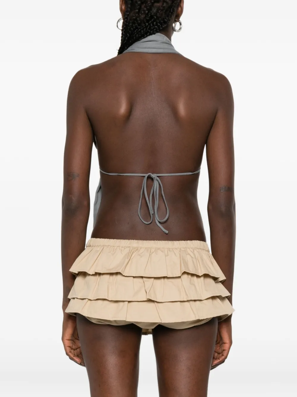 Gimaguas Tie-front Halter Top In Gray