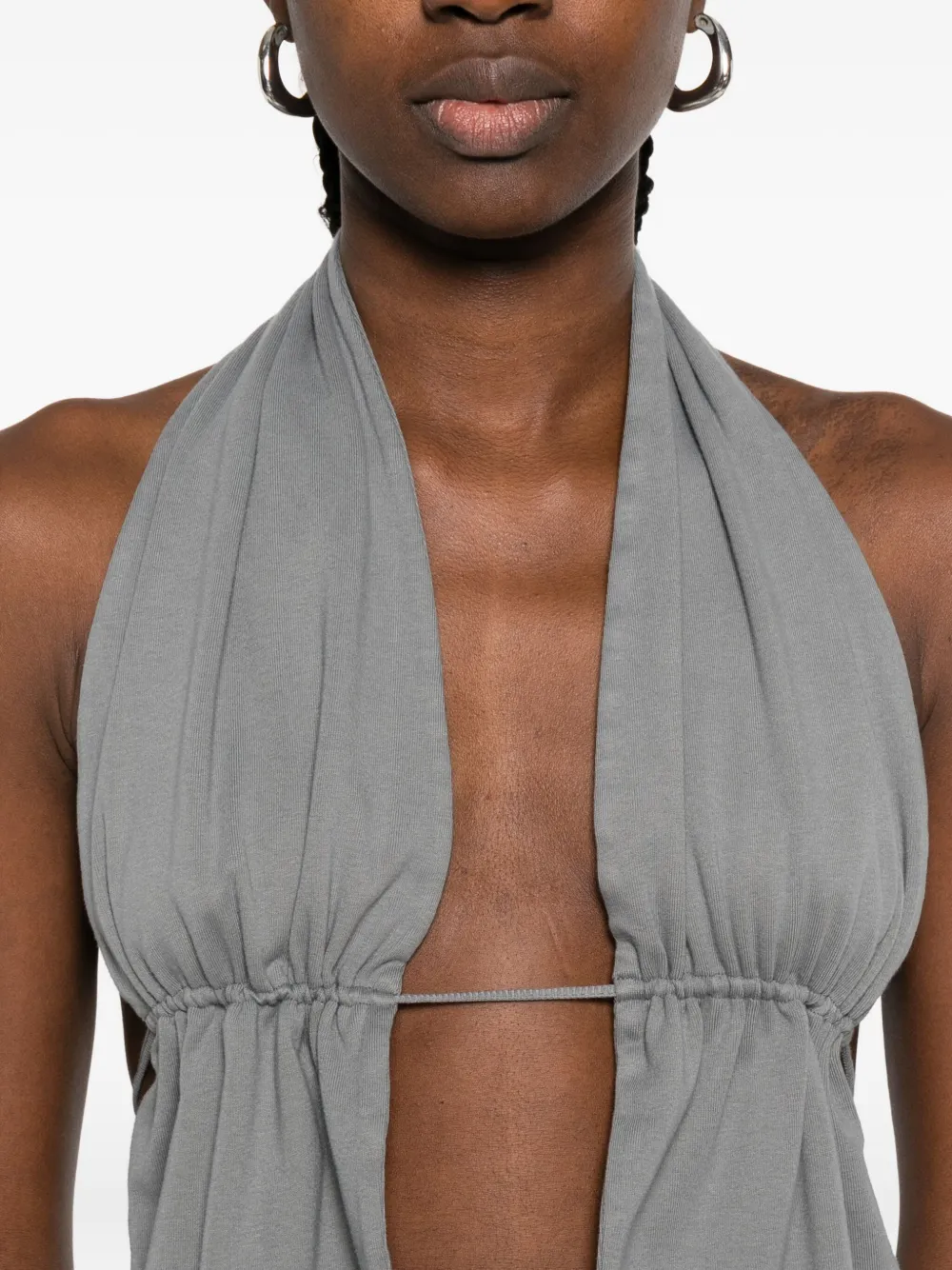 Gimaguas Tie-front Halter Top In Gray