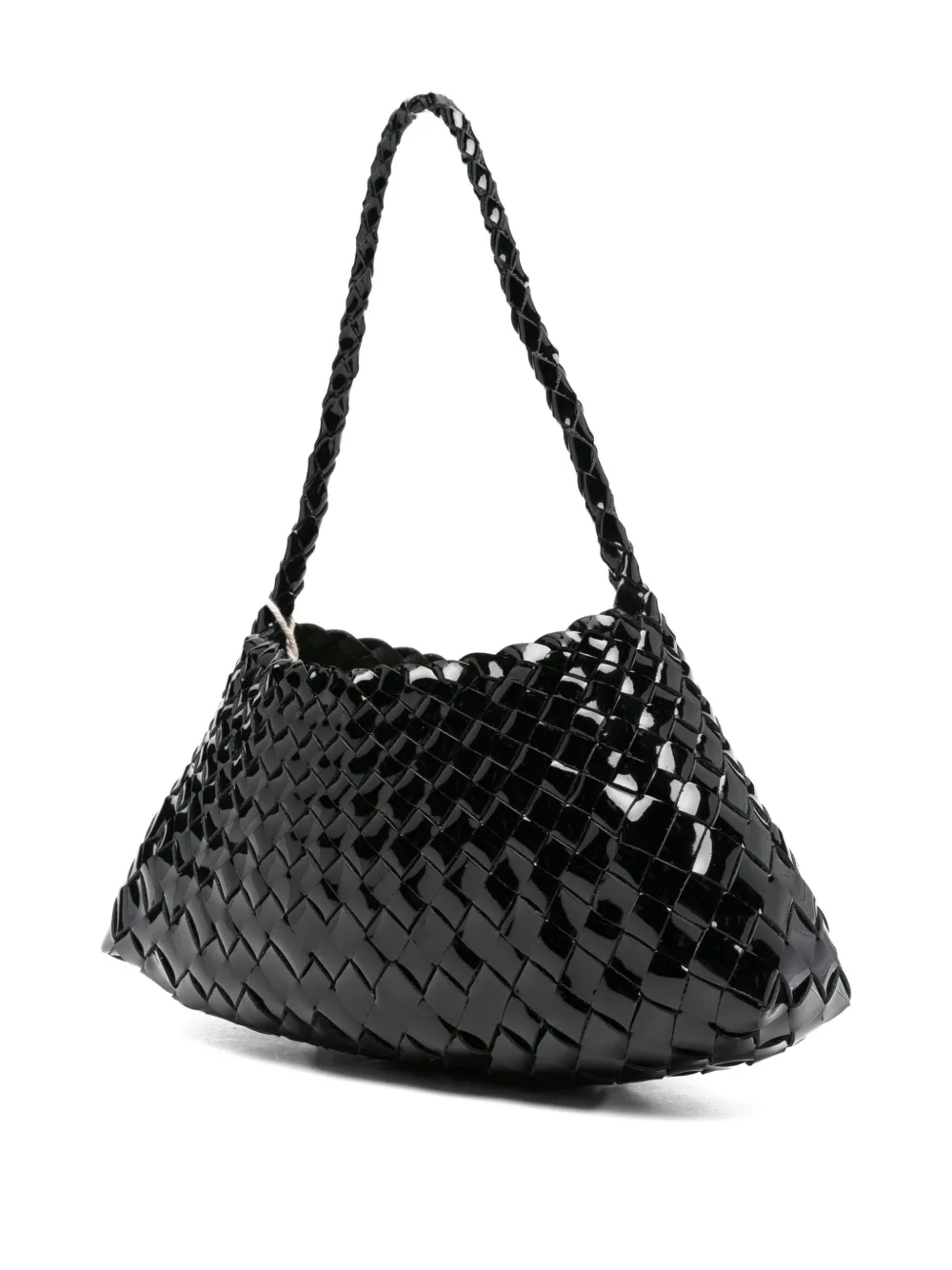 DRAGON DIFFUSION Rosanna woven-leather shoulder bag Zwart