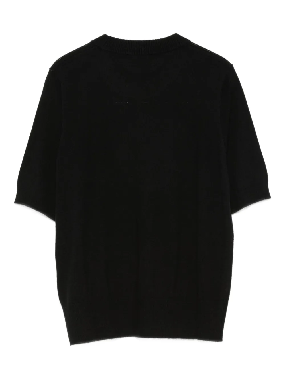 Liu •jo Logo-patch Short-sleeve Sweater In Black