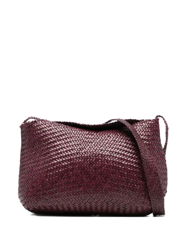 DRAGON DIFFUSION Woven Leather Shoulder Bag Purple FARFETCH PH