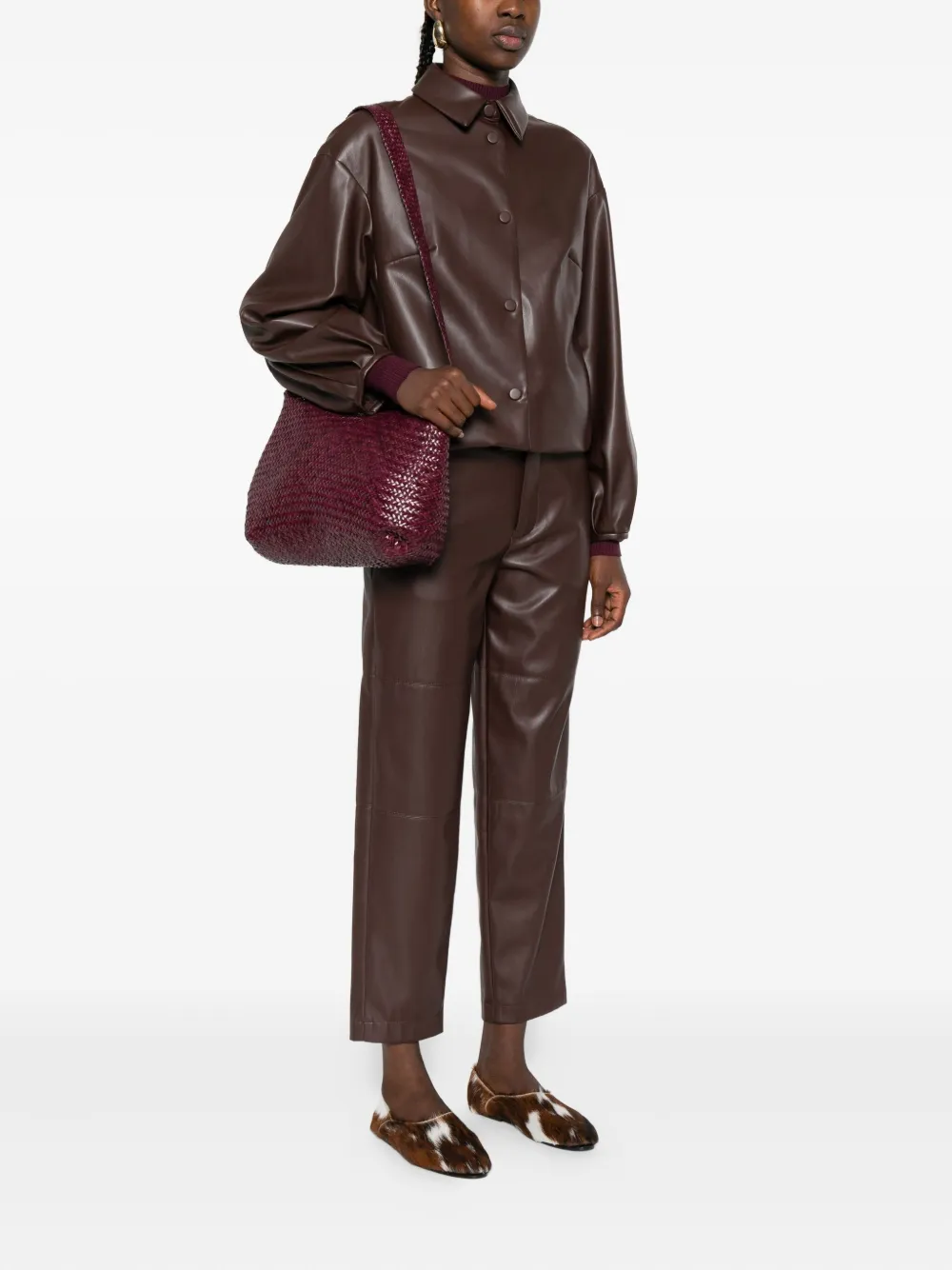 DRAGON DIFFUSION woven leather shoulder bag - Paars