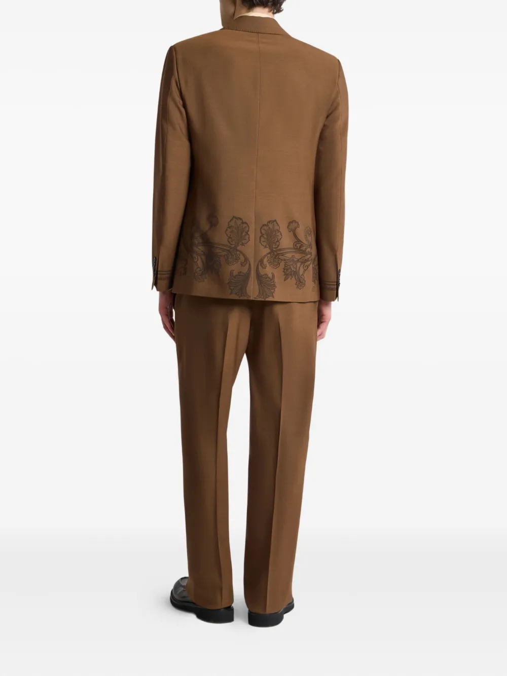 ETRO Blazer met enkele rij knopen en bloemenprint Bruin