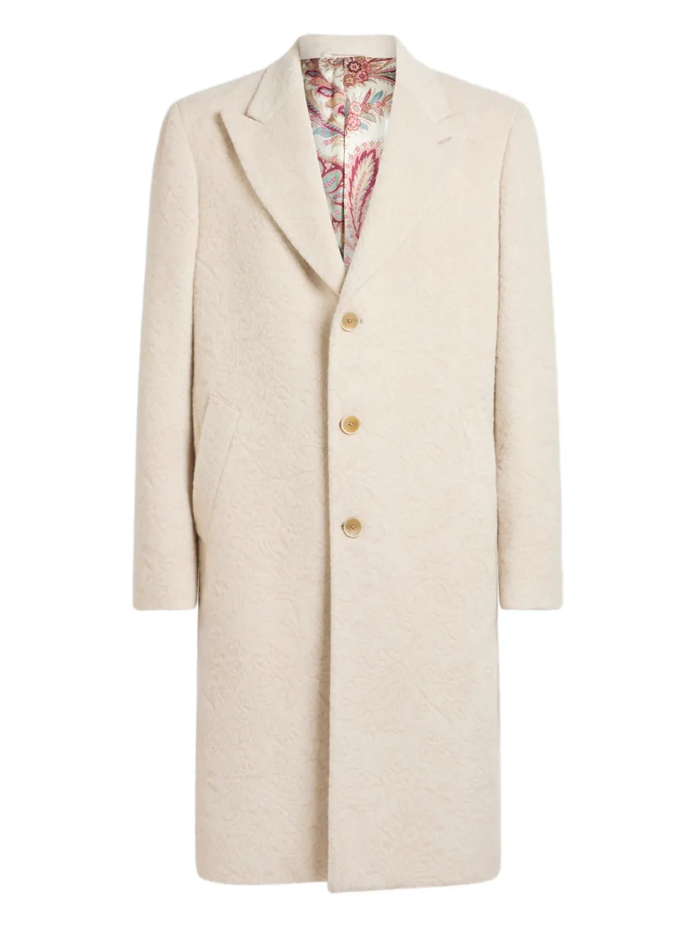 ETRO wool-blend single-breasted coat Beige