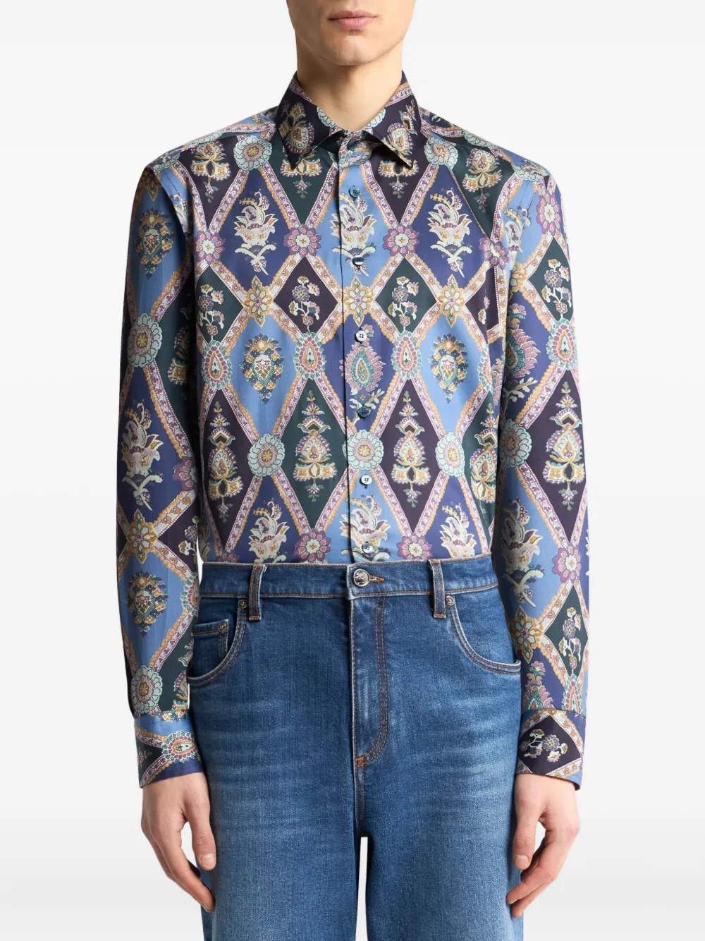 ETRO Overhemd met paisley-print Blauw