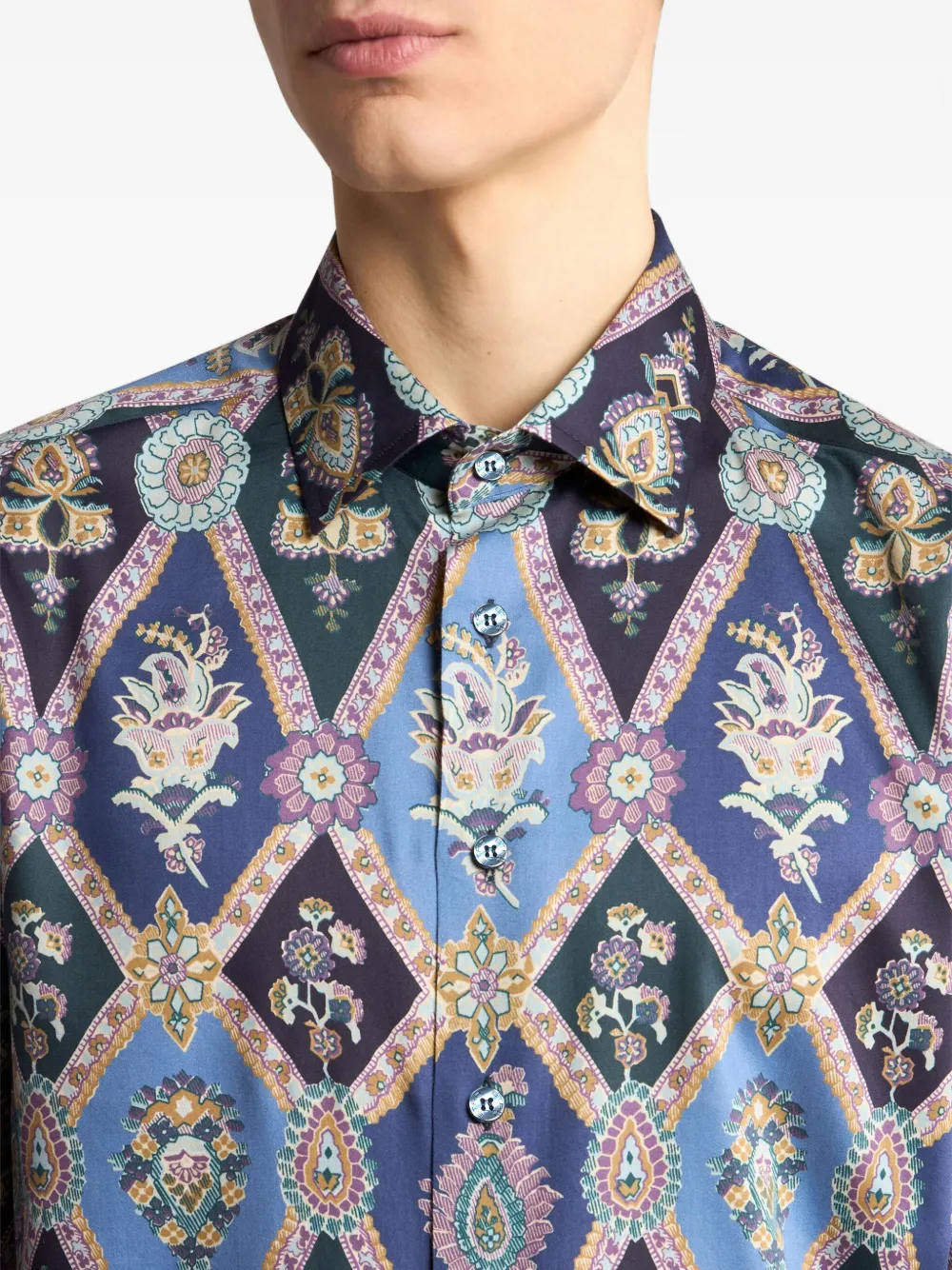 ETRO Overhemd met paisley-print Blauw
