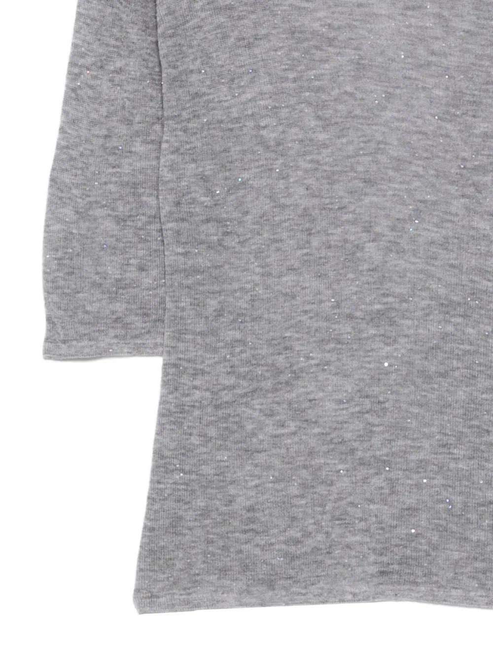 Seventy Sparkle-embellished Quarter-sleeve Sweater In Gray