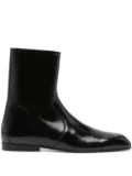 KHAITE leather zip boots - Black