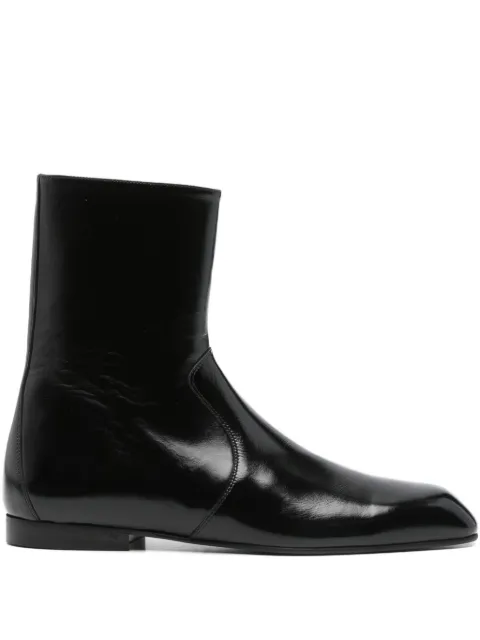 KHAITE leather zip boots