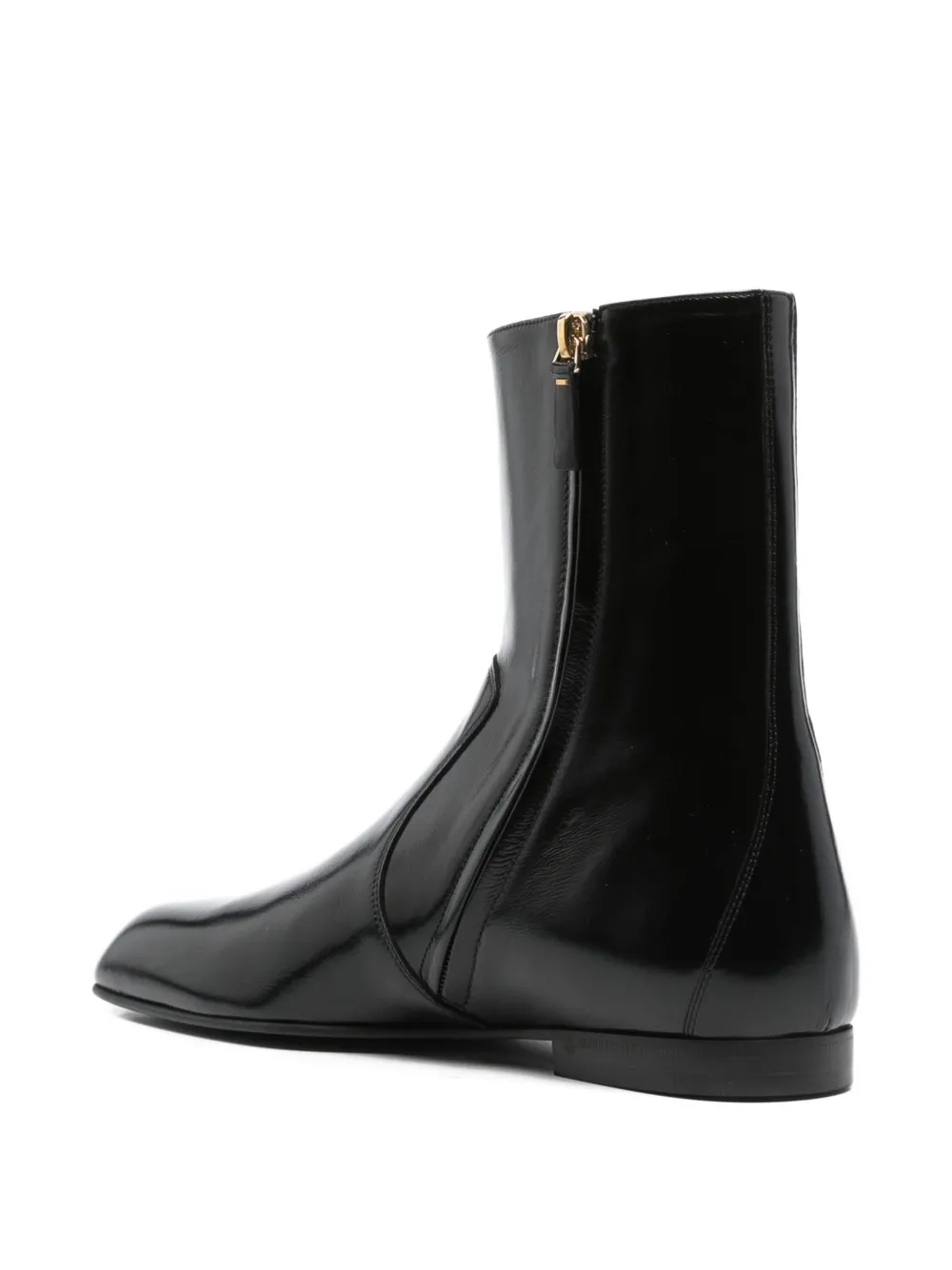 Khaite Colt Leather Ankle Boots In Black