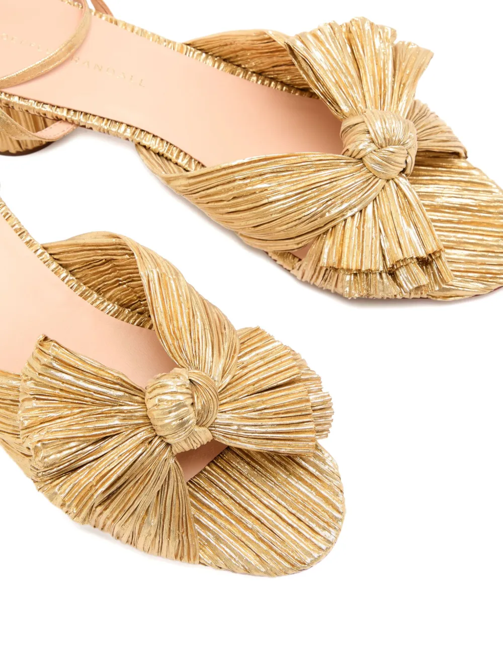 Loeffler Randall 50mm Dahlia Pleated-knot Sandals In Gold