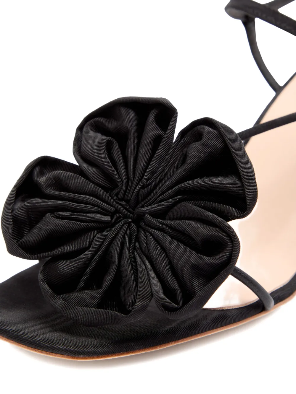 Loeffler Randall 70mm Frank flower-embellished sandals Black