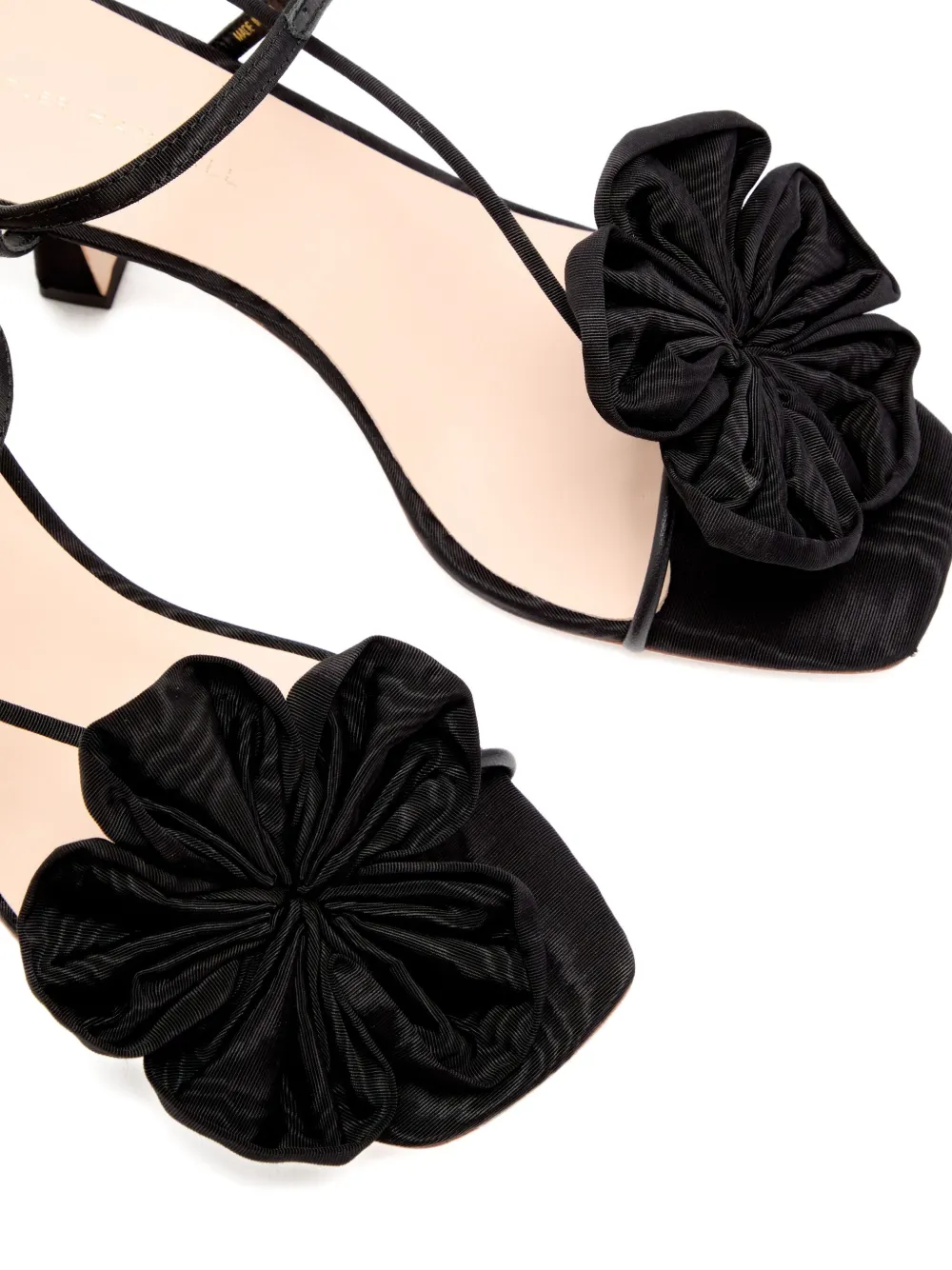 Loeffler Randall 70mm Frank flower-embellished sandals Black